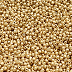 100pcs Czech Fire Polished Faceted Glass Beads Round 2mm Crystal Bronze Pale Gold Matte