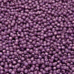 100pcs Czech Fire Polished Faceted Glass Beads Round 2mm Opaque Mix Amethyst Gold Ceramic Look
