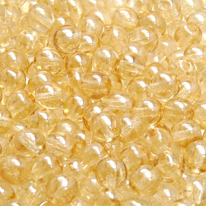 50pcs Czech Pressed Glass Round Beads 6mm Crystal Orange Luster