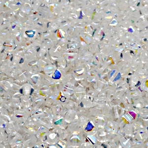 100pcs Czech Pressed Glass Square Bicone Beads 4mm Crystal AB