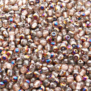 200pcs Czech Pressed Glass Round Beads 3mm Crystal Sliperit