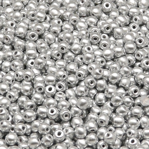 200pcs Czech Pressed Glass Round Beads 3mm Crystal Bronze Silver (Aluminium) Matte