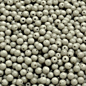 200pcs Czech Pressed Glass Round Beads 3mm Opaque Gray