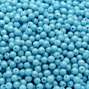 200pcs Czech Pressed Glass Round Beads 3mm Opaque Turquoise Blue