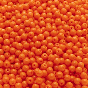 200pcs Czech Pressed Glass Round Beads 3mm Opaque Orange