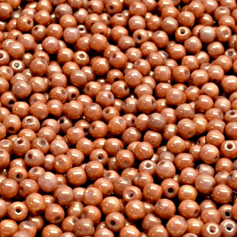 200pcs Czech Pressed Glass Round Beads 3mm Opaque Mix Rouge Orange Ceramic Look