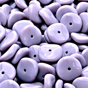 10pcs Czech Pressed Glass Flat Ripple Round Beads 12mm Opaque Amethyst