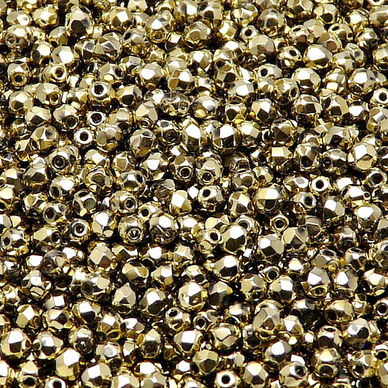 100pcs Czech Fire Polished Faceted Glass Beads Round 3mm Crystal Full Amber