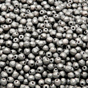 100pcs Czech Fire Polished Faceted Glass Beads Round 3mm White Alabaster Gray Neon Silk Matte