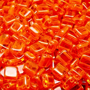 40pcs Czech Two Hole Pressed Glass Tile Beads 6mm Hyacinth
