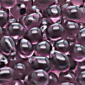 10pcs Czech Pressed Glass Teardrop Beads 10x14mm Light Amethyst