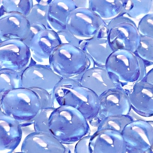 10pcs Czech Pressed Glass Teardrop Beads 10x14mm Light Sapphire