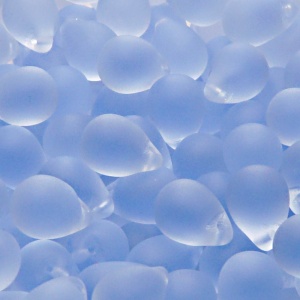 10pcs Czech Pressed Glass Teardrop Beads 10x14mm Light Sapphire Matte