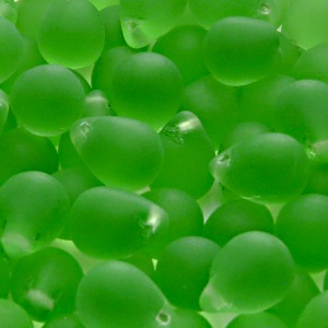 10pcs Czech Pressed Glass Teardrop Beads 10x14mm LIght Chrysolite Matte