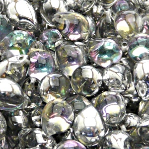 10pcs Czech Pressed Glass Teardrop Beads 10x14mm Crystal Vitrail Light