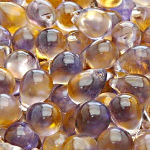 10pcs Czech Pressed Glass Teardrop Beads 10x14mm Crystal Orange Violet Two Tone Color Luster Coating