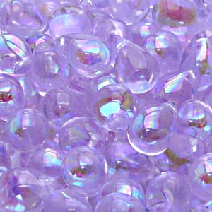 10pcs Czech Pressed Glass Teardrop Beads 10x14mm Alexandrite AB (20210/28701)