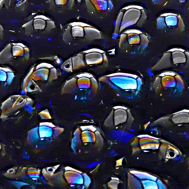 10pcs Czech Pressed Glass Teardrop Beads 10x14mm Cobalt Blue Azuro