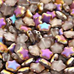 40pcs Czech Pressed Glass Star Beads 8mm Crystal Sliperit Matte