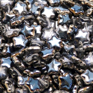 40pcs Czech Pressed Glass Star Beads 8mm Crystal Blue Sky