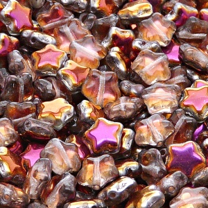 40pcs Czech Pressed Glass Star Beads 8mm Crystal Santander