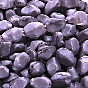 20pcs Czech Pressed Glass Twisted Bicone Lantern Beads 11x8mm Violet Striped Moonlight (26027)