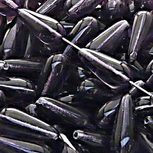 8pcs Czech Pressed Glass Drop Beads 20x9mm Tanzanite