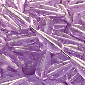 8pcs Czech Pressed Glass Drop Beads 20x9mm Alexandrite (20310)