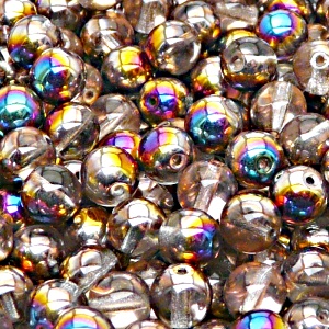 25pcs Czech Pressed Glass Round Beads 8mm Crystal Sliperit