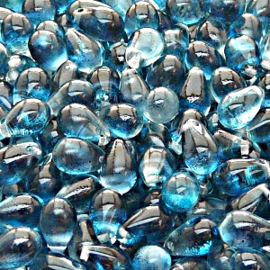 30pcs Czech Pressed Glass Teardrop Beads 6x9mm Crystal Aqua Blue Two Tone Color Luster Coating