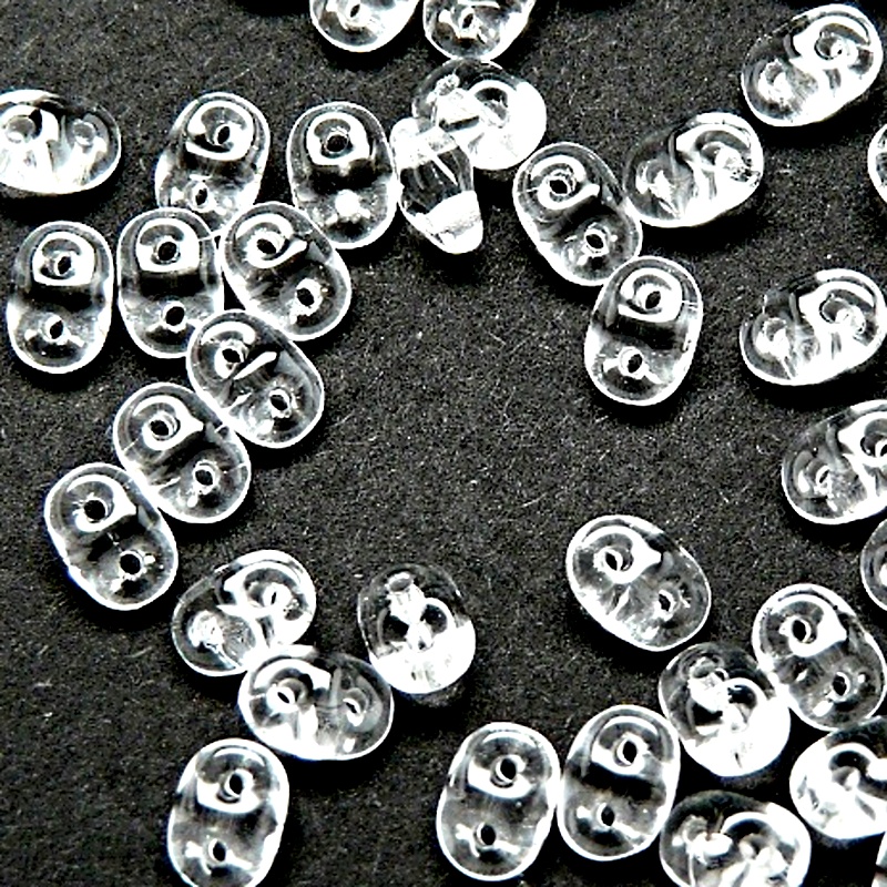 50pcs Czech Two Hole Pressed Glass Matubo SuperDuo Seed Beads 2,5x5mm Crystal