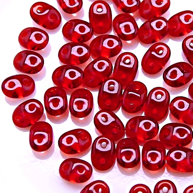50pcs Czech Two Hole Pressed Glass Matubo SuperDuo Seed Beads 2,5x5mm Ruby