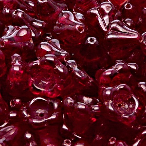 10pcs Czech Pressed Glass Bell Flowers Beads 11x13mm Garnet
