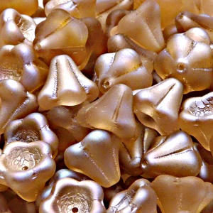 10pcs Czech Pressed Glass Bell Flowers Beads 11x13mm Rosaline Celsian Matte