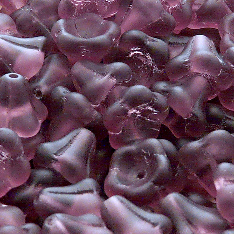 10pcs Czech Pressed Glass Bell Flowers Beads 11x13mm Amethyst Matte
