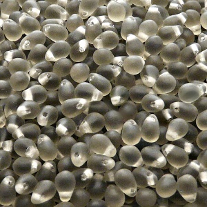 80pcs Czech Pressed Glass Teardrop Beads 4x6mm Black Diamond Matte