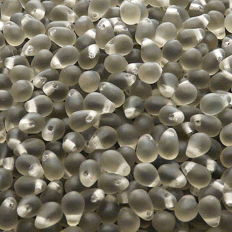 80pcs Czech Pressed Glass Teardrop Beads 4x6mm Black Diamond Matte
