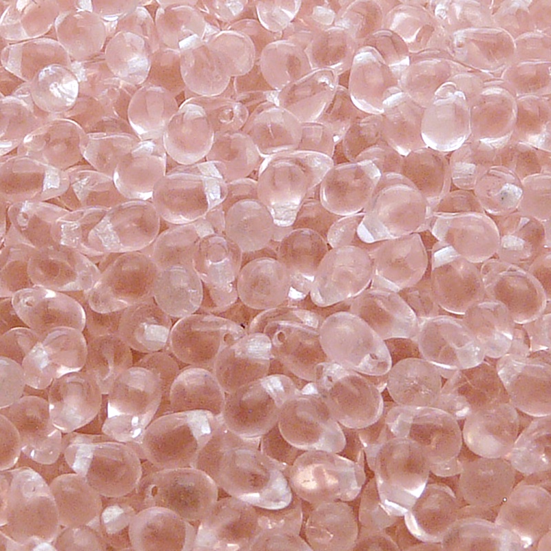80pcs Czech Pressed Glass Teardrop Beads 4x6mm Rosaline