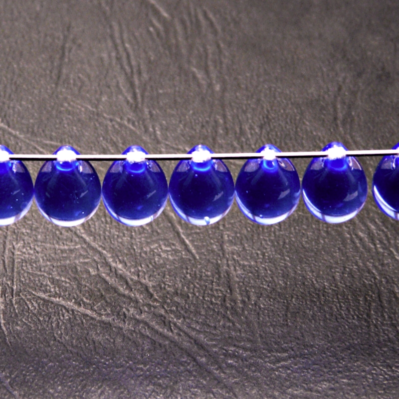 10pcs Czech Pressed Glass Teardrop Beads 10x14mm Black Diamond