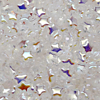 40pcs Czech Pressed Glass Star Beads 6mm Crystal AB