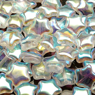 25pcs Czech Pressed Glass Star Beads 12mm Crystal AB