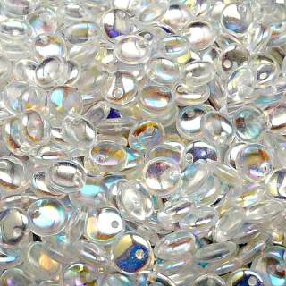 50pcs Czech Pressed Glass Lentil Beads 6mm Crystal AB