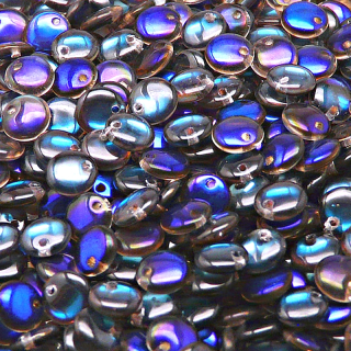 50pcs Czech Pressed Glass Lentil Beads 6mm Crystal Azuro