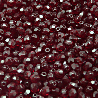 100pcs Czech Fire Polished Faceted Glass Beads Round 4mm Garnet