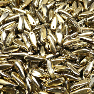 50pcs Czech Pressed Glass Dagger Beads 3x11mm Crystal Amber